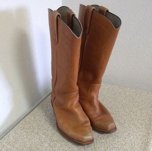Frye Brown Leather Cowboy Boots